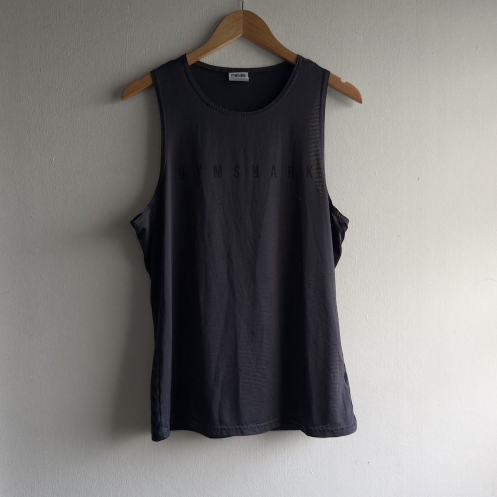 Gymshark Apex Performance Tank Top Mens Small Gray Mesh Training Gym Shirt